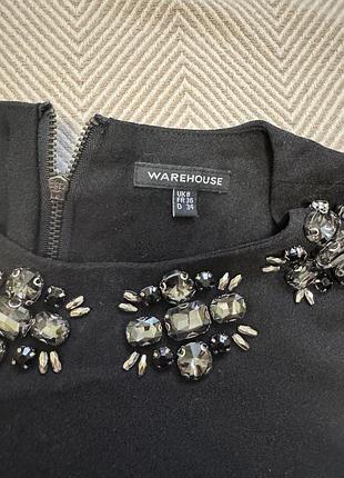 Чорний топ warehouse з камінням / стразами, uk 8, s