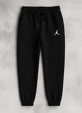 Мужские зимние спортивные штаны jordan черные брюки джодан на флисе теплые m (b)