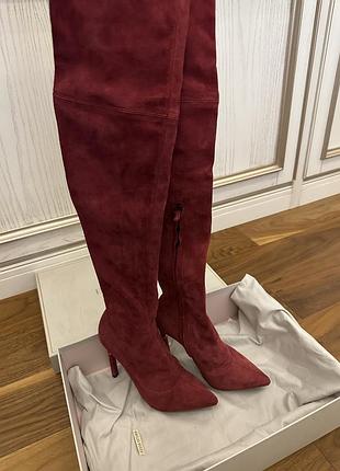 Сапоги emilio pucci 36,5 p. замшеві, гарний бордовий колір, стан-прекрасний, оригінальні