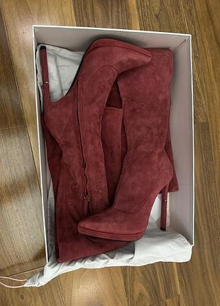 Сапоги emilio pucci 36,5 p. замшеві, гарний бордовий колір, стан-прекрасний, оригінальні