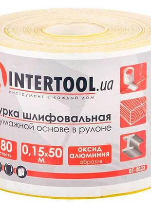 Шліфувальна шкурка intertool 115 мм x 50 м x p180 папір (bt-0823)