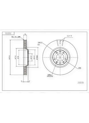 Диск тормозной citroen c5, peugeot 407 (2004-) передний (d330x30mm) hart