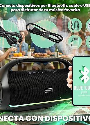 Bluetooth-колонка з мікрофоном dynasonic waterproof bt speaker s90 водонепроникна бездротова колонка з led-підсвіткою 4