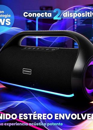 Bluetooth-колонка з мікрофоном dynasonic waterproof bt speaker s90 водонепроникна бездротова колонка з led-підсвіткою 6
