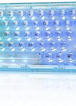 Беспроводная механическая клавиатура yunzii x71 keyboard клавиатура с rgb-подсветкой, прозрачная клавиатура
