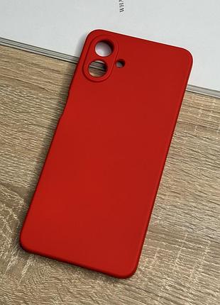 Силиконовый чехол на samsung galaxy a07, красный противоударный с защитой камеры и микрофиброй