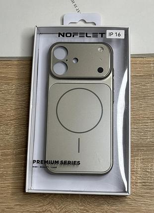 Чохол на iphone 16 сірий з магнітом магсейф та лінзами nofelet matte