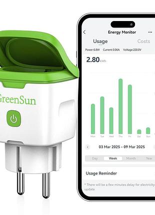 Водонепроницаемая уличная розетка greensun smart socket wy13801 1шт. умная wi-fi розетка