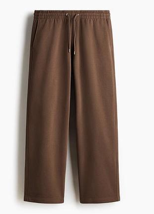Коричневі штани фліс h&m loose fit