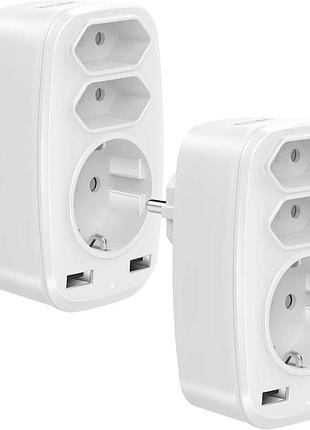 2 шт. универсальный дорожный адаптер 5 в 1 vintar adapter 4000 вт многофункциональная розетка с 2 usb портами