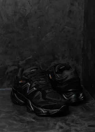 Мужские кроссовки new balance 9060 triple black cordura 2
