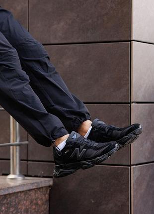 Мужские кроссовки new balance 9060 triple black cordura 10