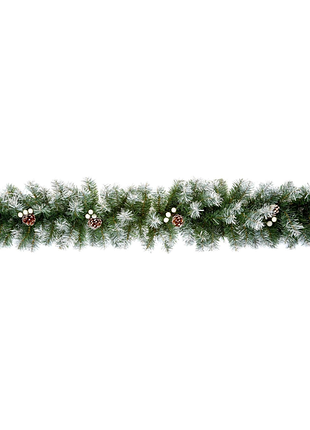 Різдвяна гірлянда 270 см christmas garland with pine cones штучна різдвяна гірлянда з засніженими верхівками