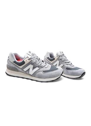 Женские кроссовки new balance 574 светло-серые (лицензия)