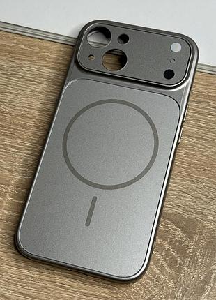 Чохол на iphone 15 сірий з магнітом магсейф gray premium matte