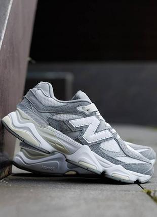 Женские кроссовки new balance 9060 серые нью беланс 9060 замшевые (b)