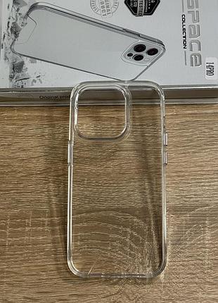 Чохол на iphone 14 pro прозорий з tpu бортиками, ударостійкий anti-drop