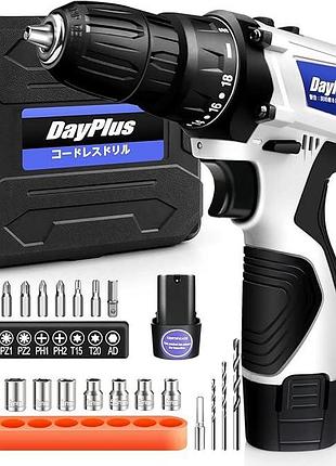 Електричний дриль dayplus cordless drill електродриль 16,8 в, електрична викрутка 1500 ма·год