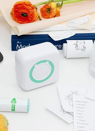 Мини-принтер portable mini printer bt instant printing 15 беспроводной bluetooth термопринтер без чернил 4