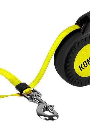 Поводок-рулетка для собак 30 кг/5 м m kong reflect retractable leash светоотражающий поводок-рулетка для собак