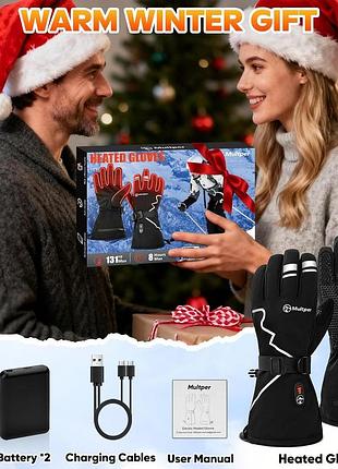 Перчатки с подогревом multper heated gloves rps-026 - l электрические перчатки с тремя уровнями нагрева с аккумуляторами 3