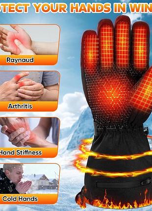 Перчатки с подогревом multper heated gloves rps-026 - l электрические перчатки с тремя уровнями нагрева с аккумуляторами 4