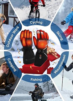 Перчатки с подогревом multper heated gloves rps-026 - l электрические перчатки с тремя уровнями нагрева с аккумуляторами 9