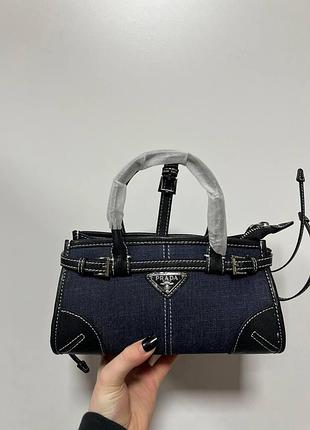 💎 prada soft sound tote bag in leather black 23,5 х 12 х 9 см