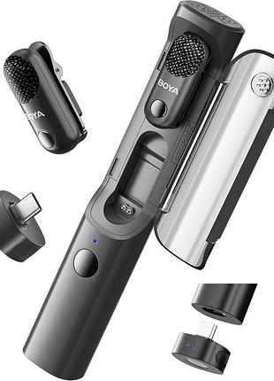 2шт. беспроводной петличный микрофон usb-с boya magic-05 комплект беспроводных петличных микрофонов