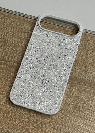 Чохол для iphone air, білий зі стразами tpu swarovski з блиском