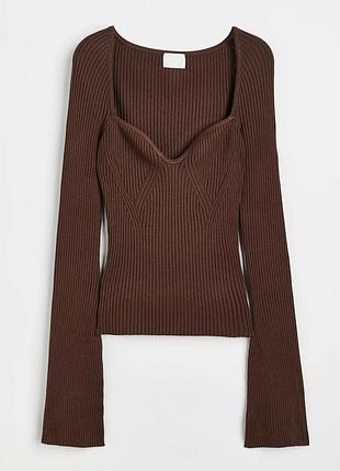 Джемпер трикотажний в рубчик h&m