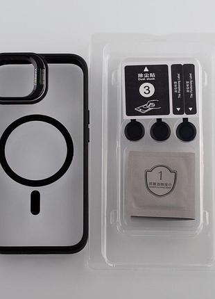 Силіконовий чохол magsafe camera glass protection для iphone 11 чорний