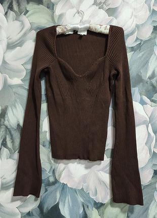 Джемпер трикотажний в рубчик h&amp;m 2