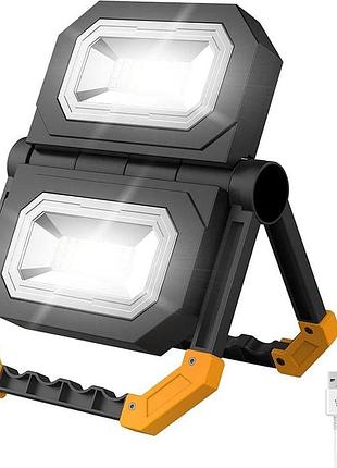 Світлодіодний прожектор solar lights ts-f02100 портативний led-ліхтар для роботи 5000 ма·год