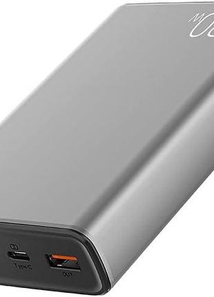 Универсальное зарядное устройство qbrand pd130w повербанк 20000 мач внешний аккумулятор с портами type-c,usb-a