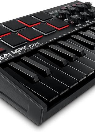 Мініклавішний контролер akai professional mpk mini компактний 25-клавішний midi-контролер для ноутбука