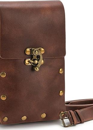 Поясная сумка 16х10 см medieval style bag винтажная поясная сумка из искусственной кожи