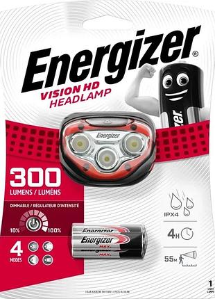 Налобный фонарь 300 лм energizer vision hd headlamp hdb323 светодиодный налобный фонарь с эластичным ремнем