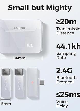 Петличный микрофон adiupul wireless lavalier microphone s15 профессиональный беспроводной петличный микрофон 4
