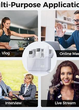 Петличный микрофон adiupul wireless lavalier microphone s15 профессиональный беспроводной петличный микрофон 5