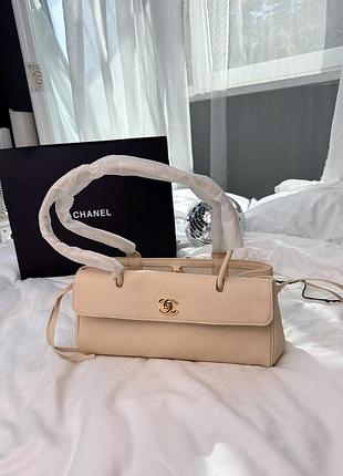 Chanel top handle flap bag cream 32x15x11,5