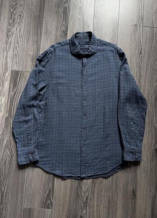 Бавовняна сорочка у клітинку фланелева polo ralph lauren xl slim fit