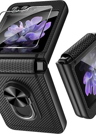 Чохол для samsung galaxy z flip 5 lederhulle захисний чохол із кільцем-підставкою для телефона