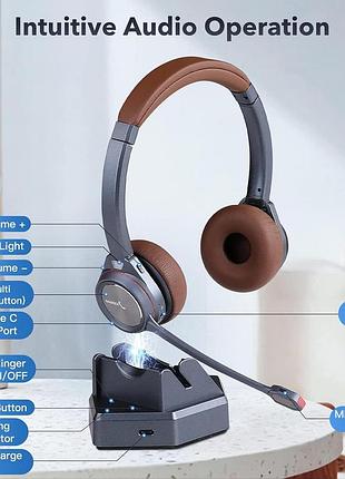 Bluetooth гарнітура для офісу mairdi wireless communication headset m891dbtvc гарнітура з мікрофоном 7