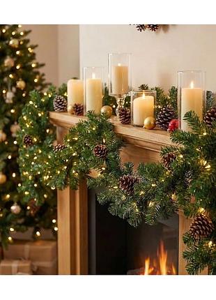 Хвойная гирлянда 1,5 м artificial christmas treeсо рождественская хвойная гирлянда со светодиодной подсветкой