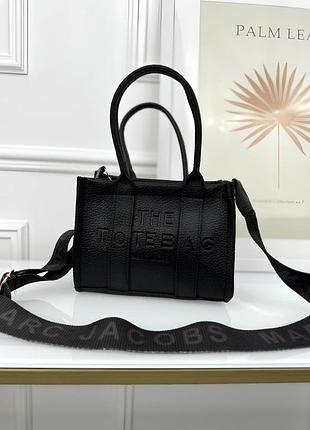 Жіноча сумка marc jacobs tote bag чорна з екошкіри марк джейкобс (b)