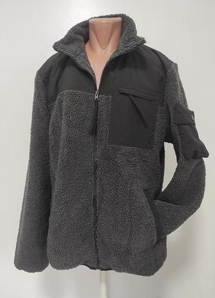Флісова куртка тедді на підкладці xl/xxl ог  132см