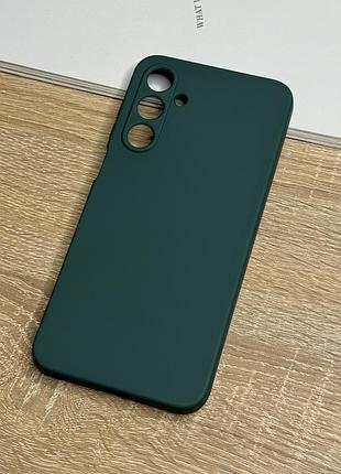 Силіконовий чохол на samsung galaxy a16, темно-зелений протиударний з захистом камери та мікрофіброю