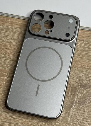 Чохол на iphone 15 pro max сірий з магнітом магсейф gray premium matte