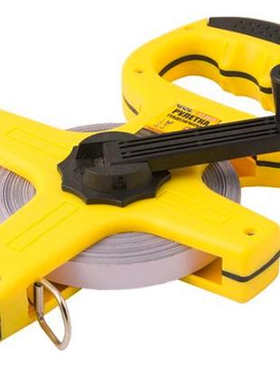 Рулетка mastertool 30 м x 13 мм геодезическая металлическая (67-3013)